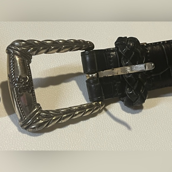 Vintage Brighton Black Leather Bit Belt Size M Silver Tone Style 22403 1996 - Picture 10 of 15